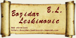 Božidar Leškinović vizit kartica